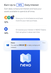 earn interest with nexo card