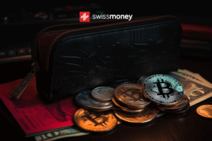 Bitcoins, cash and a wallet